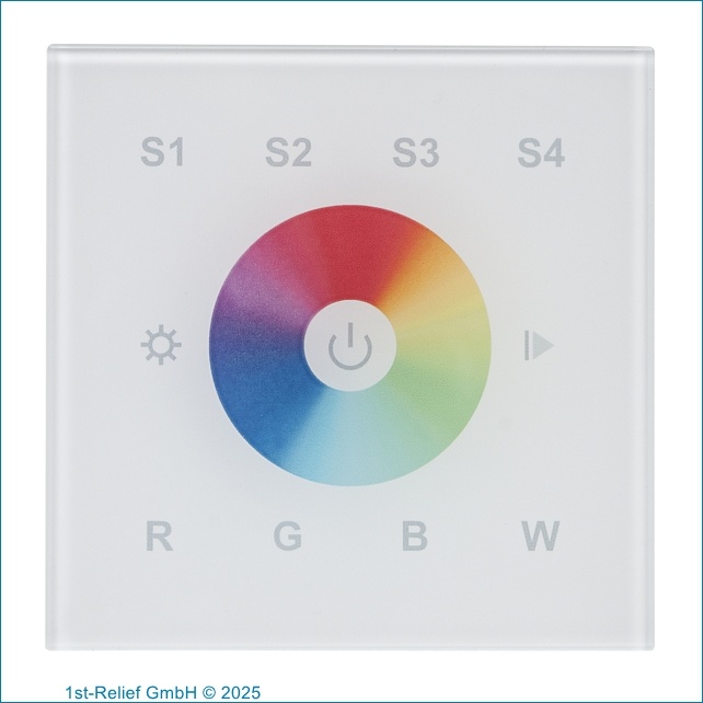 DMX512 Controller Play-XV Wall Panel RGBW with RF Access for sophisticated lighting control of 1 Zone