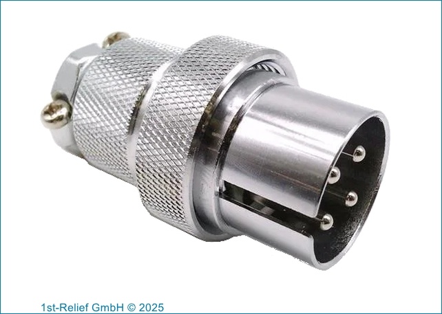 Conector circular ALDIS Nanahoshi Kagaku, 4 contactos, montaje en cable, enchufe, macho, serie NCS 30NCS