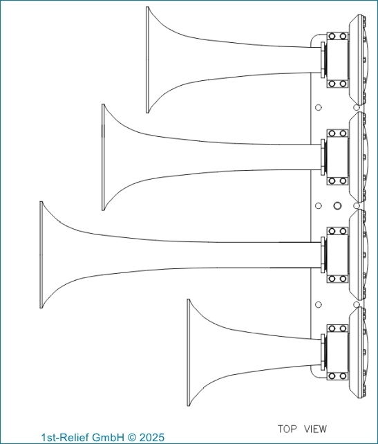 Q-4-474 Chrom-Chimetone-Drucklufthorn (75 bis 200 m LOA)