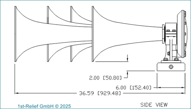 Q-4-474 Chrom-Chimetone-Drucklufthorn (75 bis 200 m LOA)