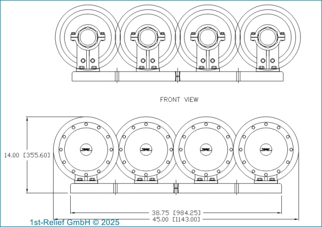 Q-4-474 Tromba pneumatica cromata con chimetone (da 75 a 200 m LOA)