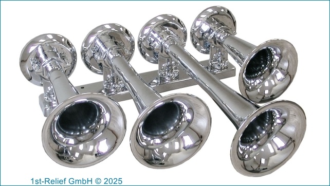 Tromba pneumatica cromata Chimetone Q-4 o Q-4-474 (lunghezza fuori tutto da 75 a 200 m)