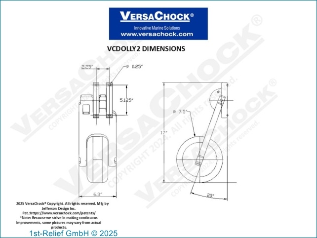 VersaChock - Kit carrello retrattile per gommoni