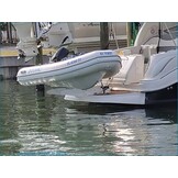 Folding davits for soft-hulled tenders (Soft Inflateable boats, SIB)