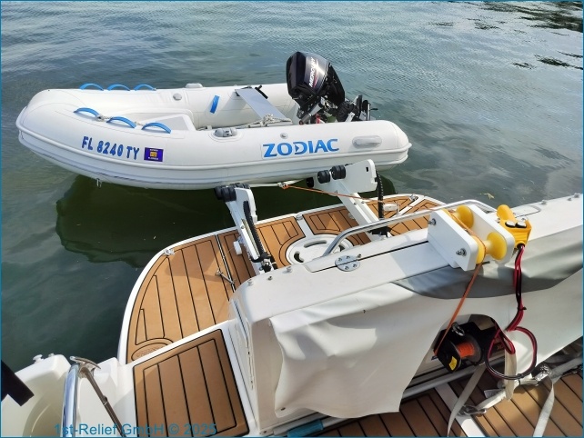 Bossoirs pliables à roues pour bateaux à coque rigide / annexes (RIB, semi-rigide)