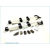 Folding davits for rigid hull boats / tenders (RIB rigid inflatable boat) with wheels