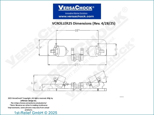 VersaChock - Rollerset 25 inch - afneembaar