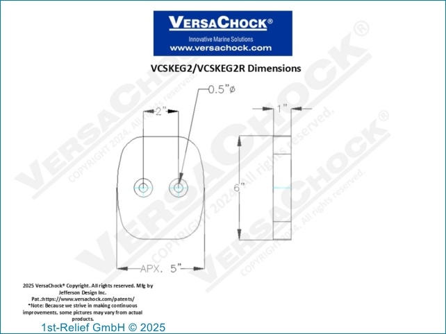 VersaChock - Placa de apoyo de skeg exterior