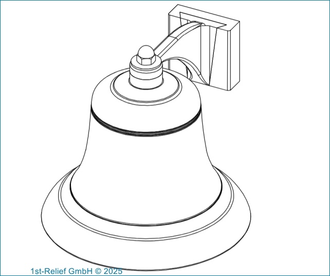 Cloche de navire de 12 pouces (cloche de brume) en chrome ou en acier inoxydable pour les navires de plus de 20 mètres