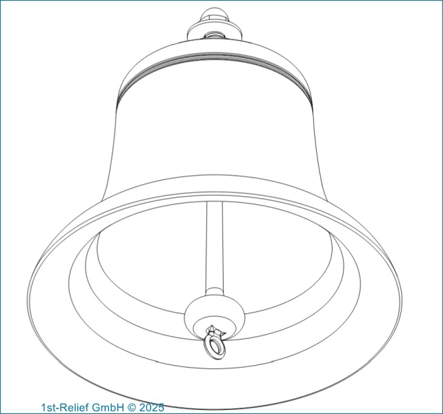 Cloche de navire de 12 pouces (cloche de brume) en chrome ou en acier inoxydable pour les navires de plus de 20 mètres