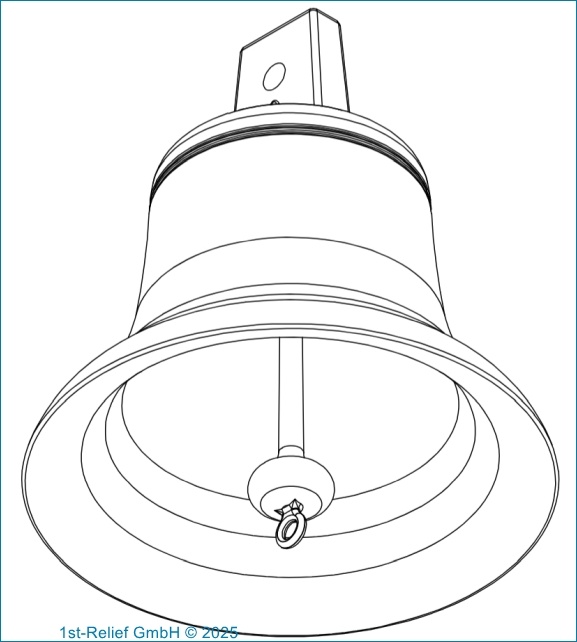 Campana de barco de 12 pulgadas (campana de niebla) en cromo o acero inoxidable para embarcaciones de más de 20 metros