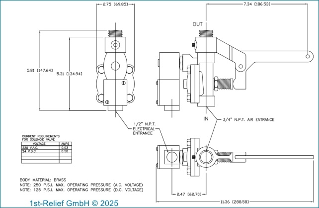 Solenoid Valve Kit [24 VDC or 220 VAC] V-152L, 3 / 4 inch