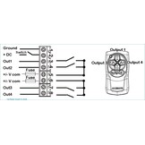 Kit de télécommande pour guindeau et propulseur d'ancre (1 boîtier de commande, 1 télécommande à fixer sur le tableau de bord, 1 télécommande portative)