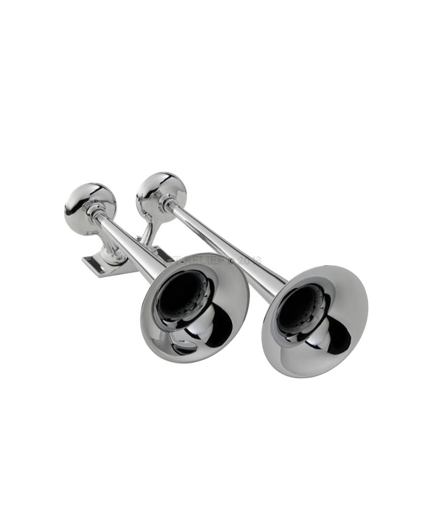 D-0A Schiffshorn, zwei Trompeten, White Powder Coat Finish oder Chrome Finish