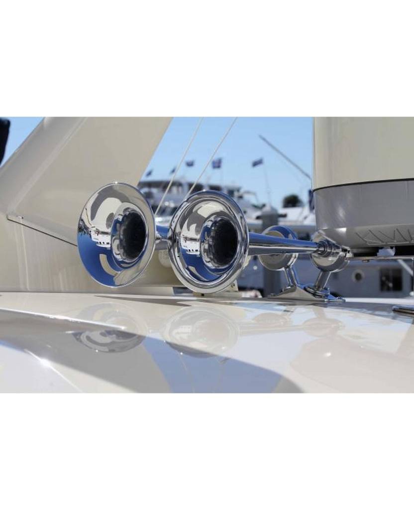 D-0A Schiffshorn, zwei Trompeten, White Powder Coat Finish oder Chrome Finish