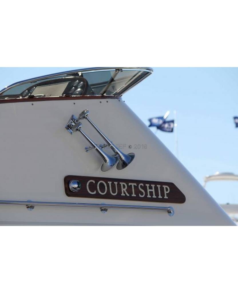 D-0A Schiffshorn, zwei Trompeten, White Powder Coat Finish oder Chrome Finish