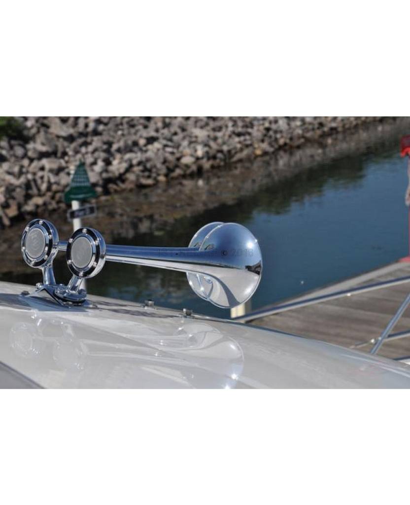D-0A Schiffshorn, zwei Trompeten, White Powder Coat Finish oder Chrome Finish
