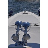 Klaxon de navire D-0A, deux trompettes, finition en poudre blanche ou finition chromée