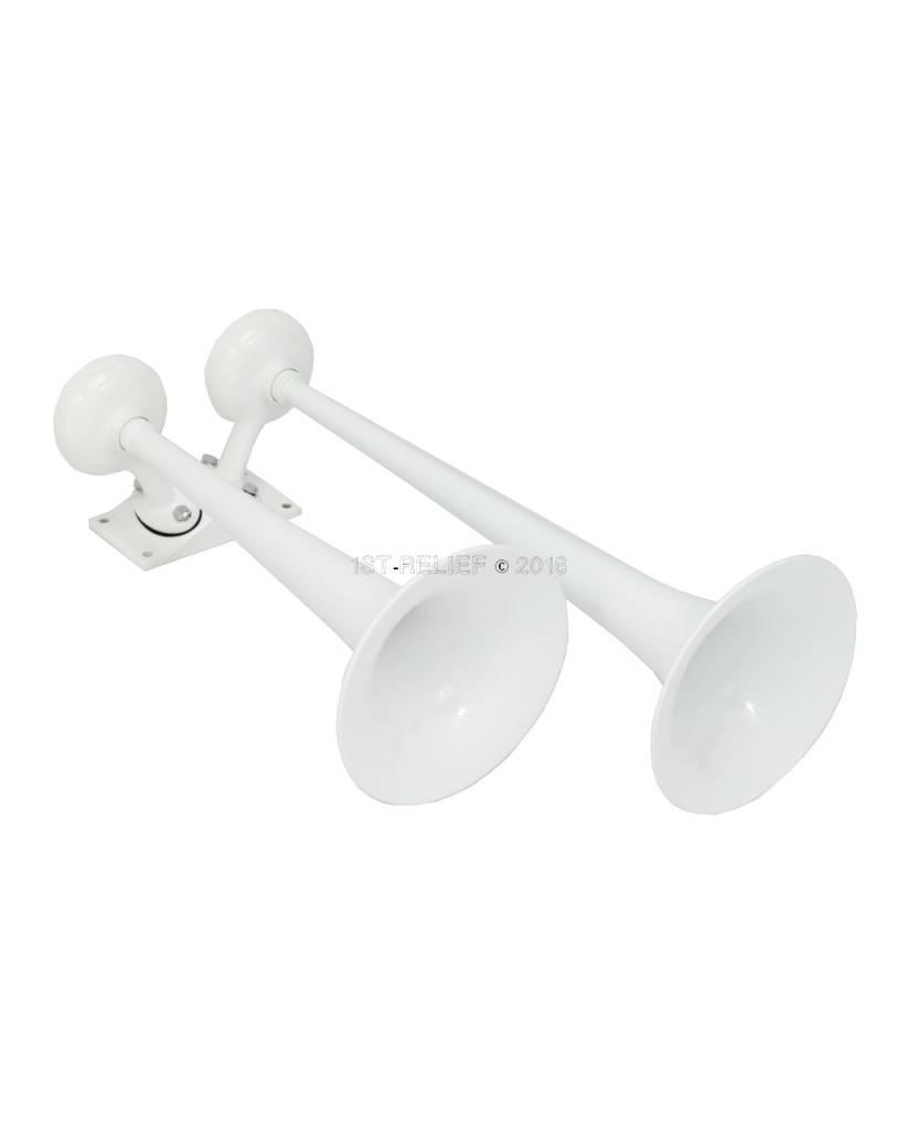 D-0A Schiffshorn, zwei Trompeten, White Powder Coat Finish oder Chrome Finish