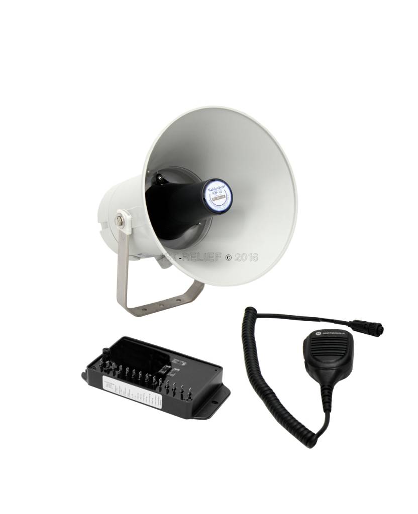 KB-15x elektronische scheepshoorn / stemmelder in grijze of witte afwerking, 12-24 VDC (opties: Bluetooth, Talkback)