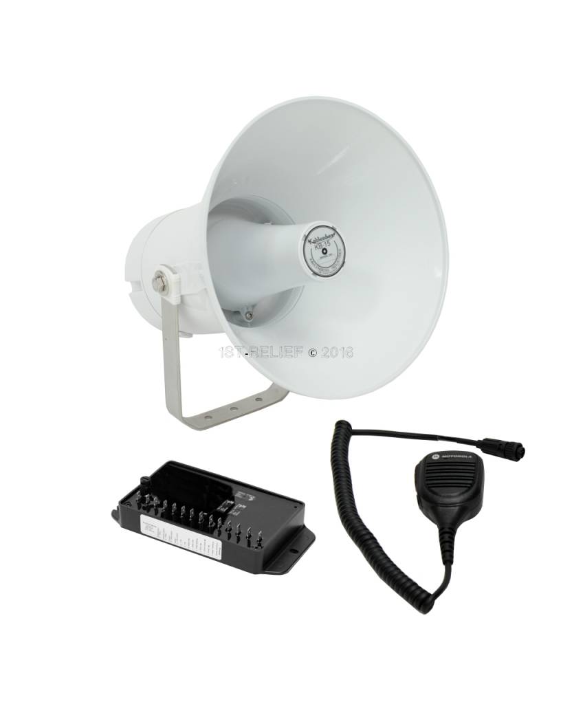 KB-15x elektronische scheepshoorn / stemmelder in grijze of witte afwerking, 12-24 VDC (opties: Bluetooth, Talkback)