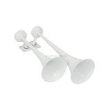 Klaxon de navire D-330, deux trompettes, finition en poudre blanche ou finition chromée