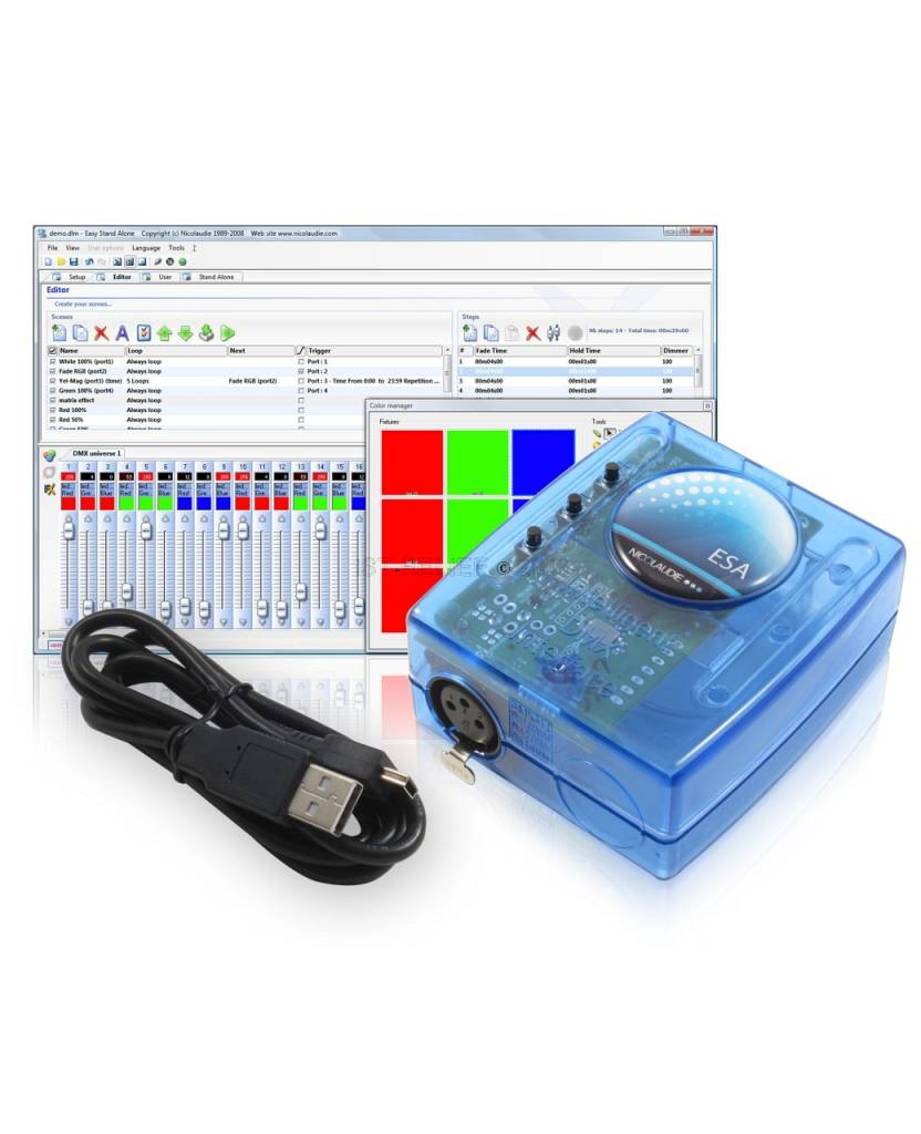 Contrôleur DMX512 SLESA-U9 - interface DMX autonome peu coûteuse