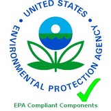 Benzine-vulpijp met ratelende dichting, kleurgecodeerde metalen inleg en vacuümontlasting / overdrukontlasting (VOPR)