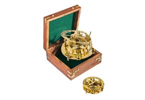 Nostalgic nautical sundial, brass