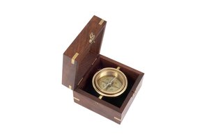 Nostalgique Bureau Maritime Compass, Brass