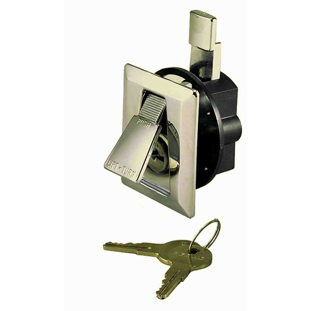Stylish Flush Lock with 2 keys, chrome plated in perfect appearance