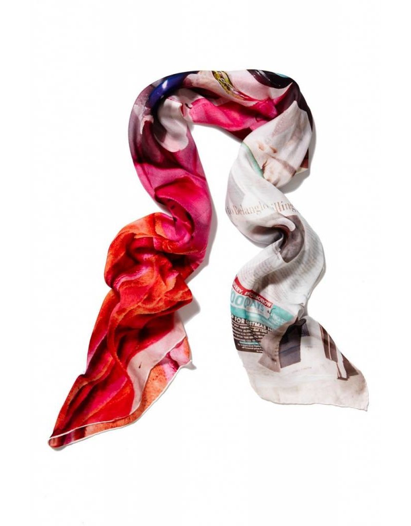 Coco Lee Tomorrow is today, Red printed scarf