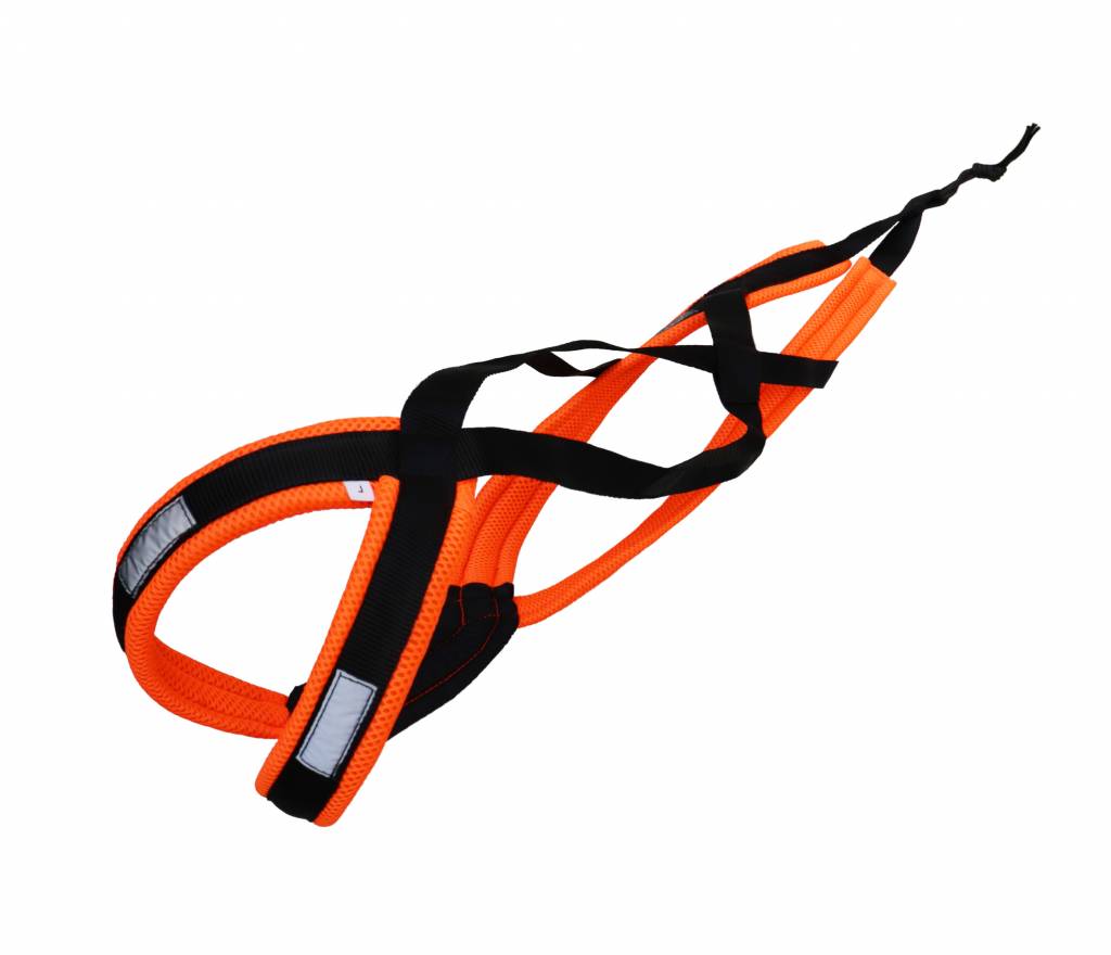 LASALINE X-Back harnais pour chien pour le vélo, ski-joering, scooter, traîneau - -en néon orange / noir - Copy