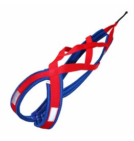 LASALINE Weight Pulling Dog Harness, X - Back Style  Red Blue