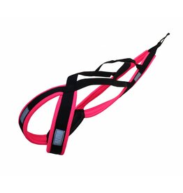 LASALINE X-Back harnais pour chien pour le vélo, ski-joering, scooter, traîneau  - noir / rose fluo