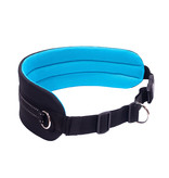 LASALINE Handsfree Dog Walking Running Jogging Waist Belt -  light blue Pedding/ black with reflectors