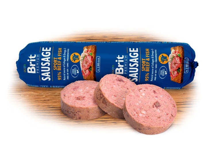 Brit Hundefutter Brit Premium Sausage Sport – Beef & Fish