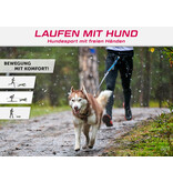 LASALINE Handsfree Dog Walking Running Jogging Waist Belt -  black neonpink