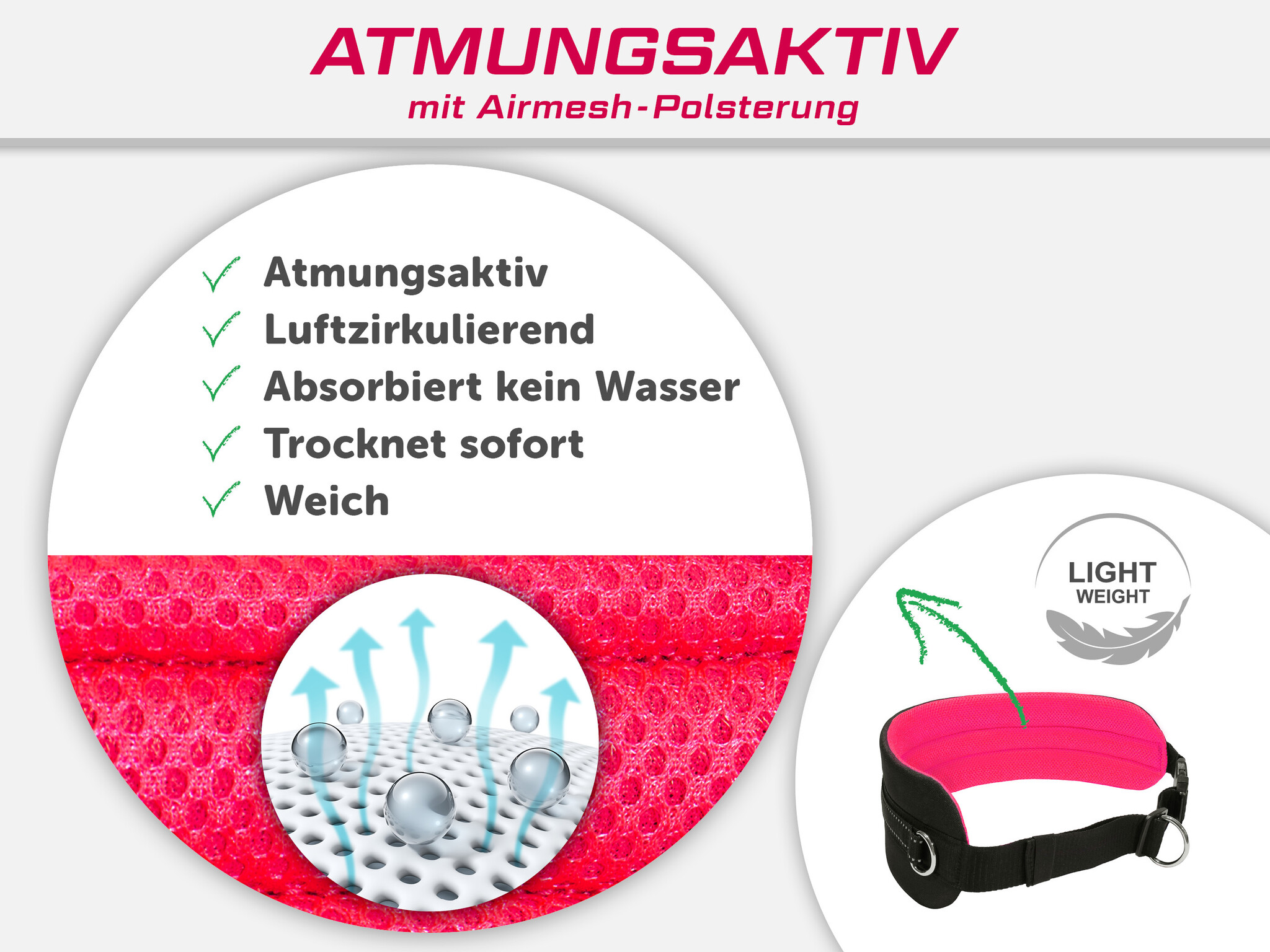 LASALINE LasaLine Canicross Jogging und Laufgürtel mit Reflektoren in Schwarz Neonpink