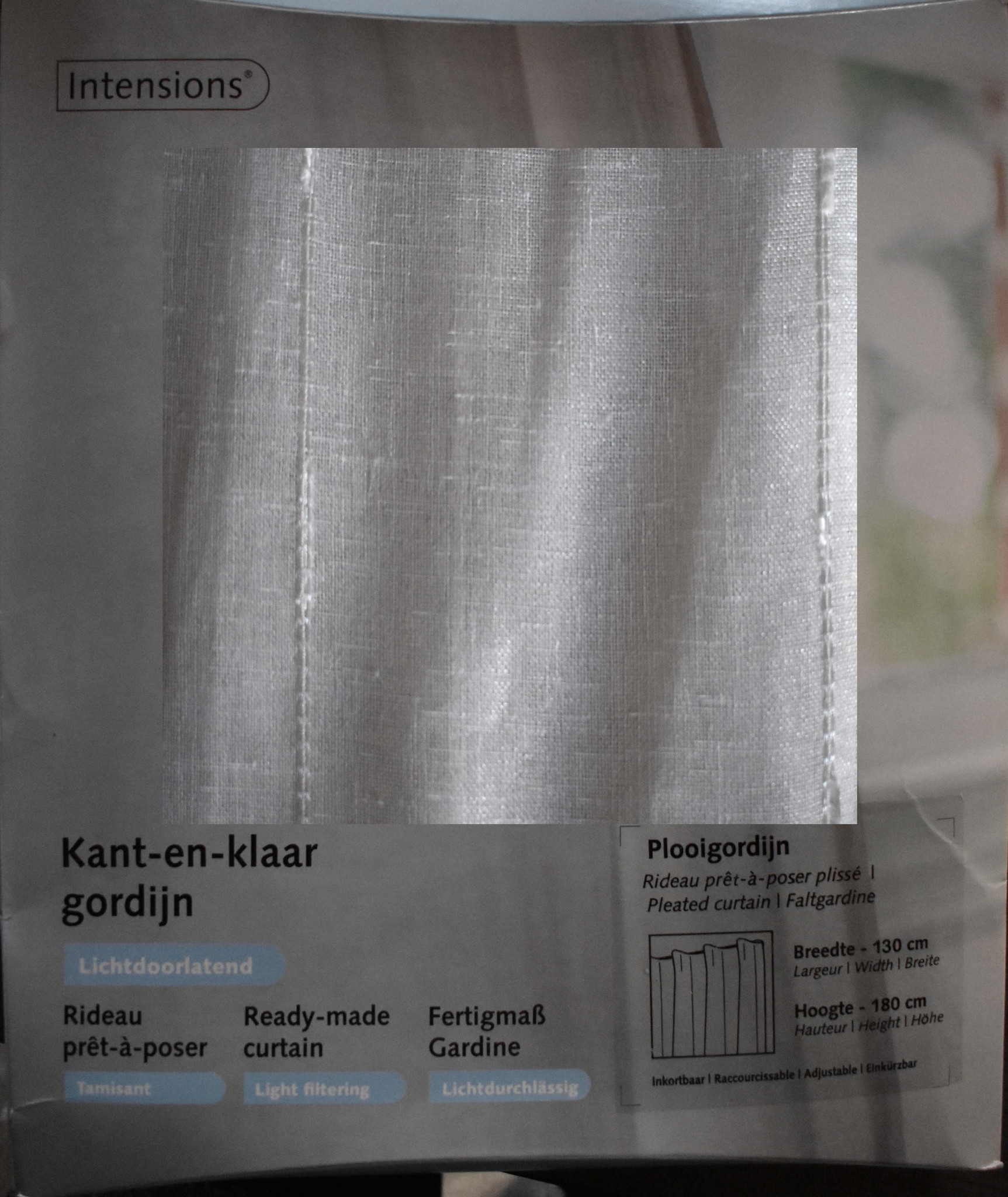 Gewaad Surichinmoi ding Kant en klaar Vitrage Plooigordijn 130x180 cm design streepje creme -  Voordeeldump.nl