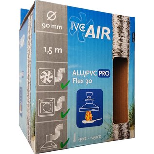 ivcAIR Alu/PVC PRO flexbuis 90mm luchtbuis voor toe en afvoer van lucht