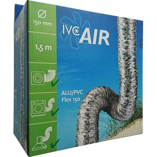 ivcAIR Alu/PVC flexbuis 150mm luchtbuis voor toe en afvoer van lucht