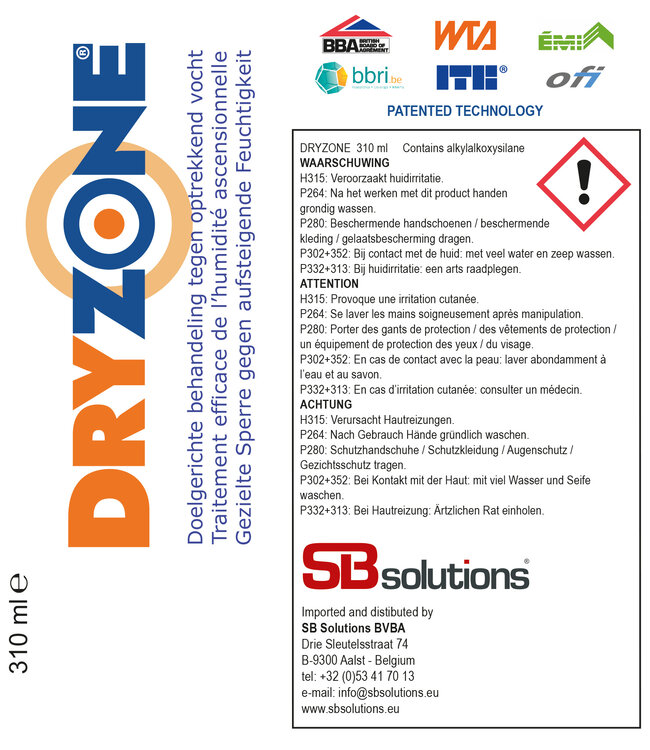 DRYZONE DRYZONE 2 cartons de 14 cartouches 310 ml