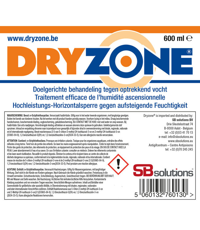 DRYZONE DRYZONE 2 cartons de 10 poches de 600 ml