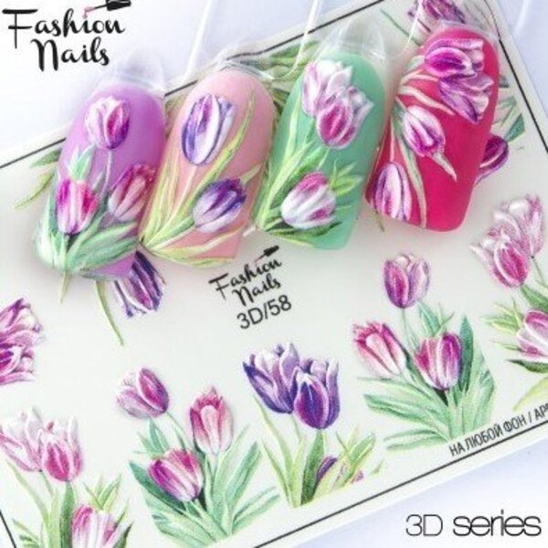 Fashion Nails Nail Wraps 3D 58