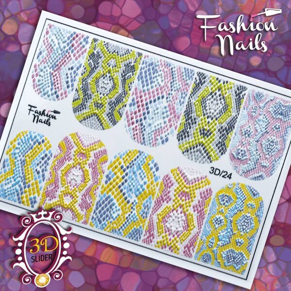 Fashion Nails Nail Wraps 3D 24