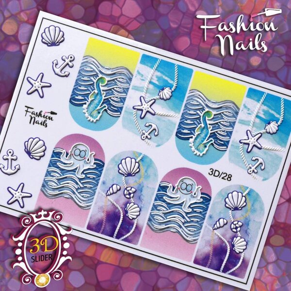 Fashion Nails Nail Wraps 3D 28