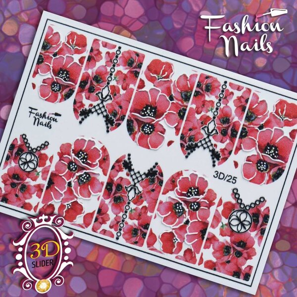 Fashion Nails Nail Wraps 3D 25