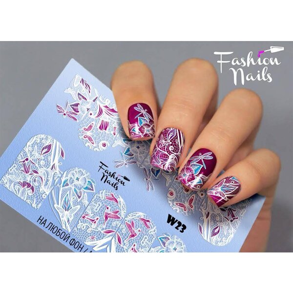 Fashion Nails Nail Wraps Weisse Tresse W23