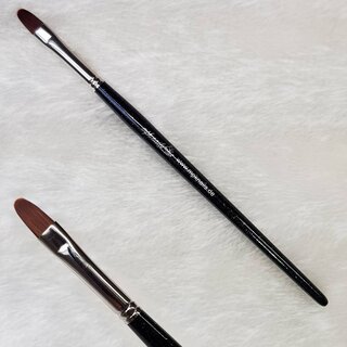 Gel Pinsel oval, Größe 8, Schwarz-Glitzer